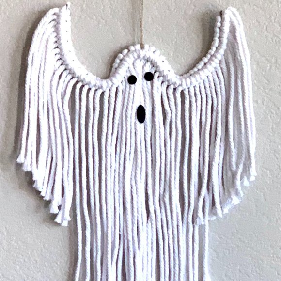 Other - Spooky Cute Handcrafted Halloween Macramé Tassel Ghost Wall Hanging Decoration